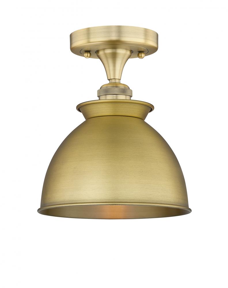 Adirondack - 1 Light - 8 inch - Brushed Brass - Semi-Flush Mount