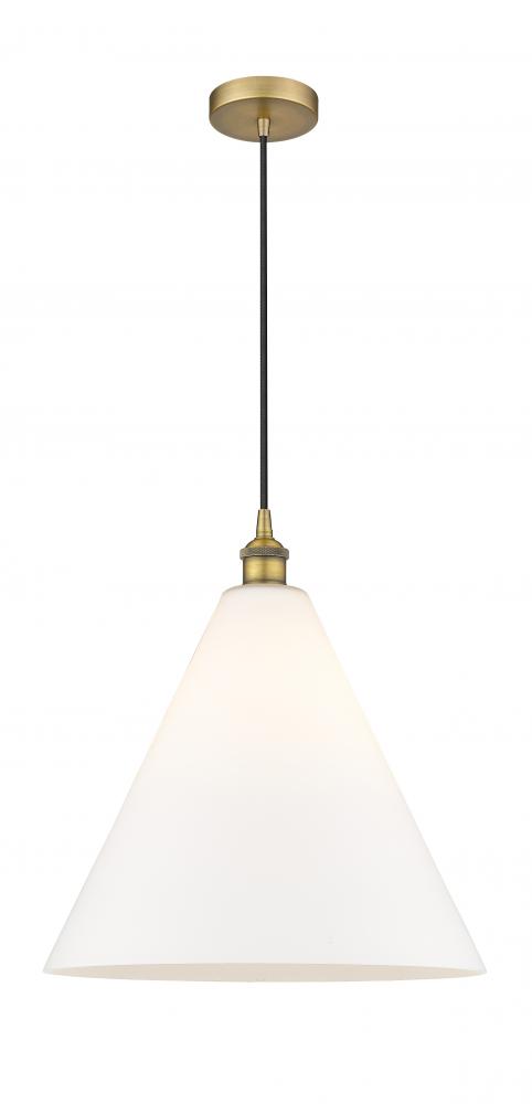 Berkshire - 1 Light - 16 inch - Brushed Brass - Cord hung - Pendant