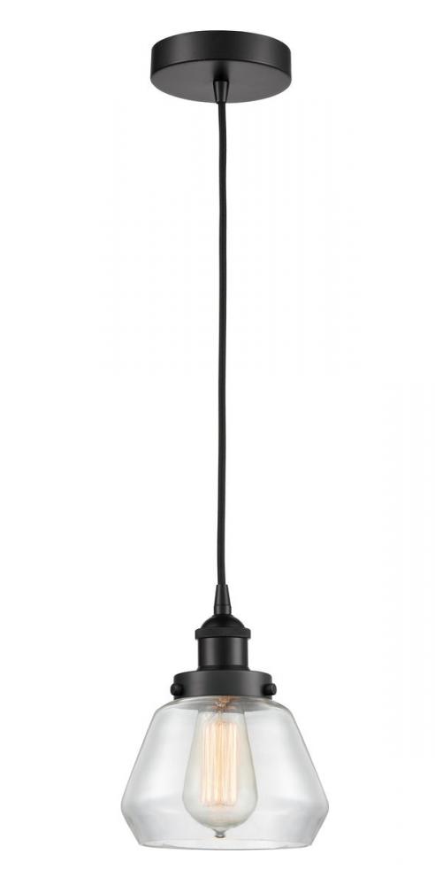 Fulton - 1 Light - 7 inch - Matte Black - Cord hung - Mini Pendant