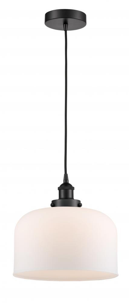 Bell - 1 Light - 12 inch - Matte Black - Cord hung - Mini Pendant