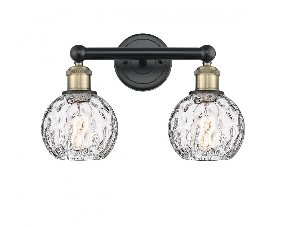 Athens Water Glass - 2 Light - 15 inch - Black Antique Brass - Bath Vanity Light