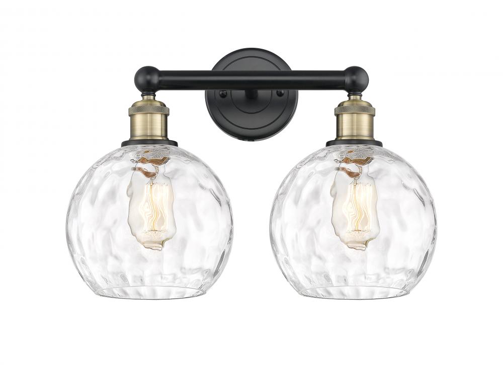 Athens Water Glass - 2 Light - 17 inch - Black Antique Brass - Bath Vanity Light