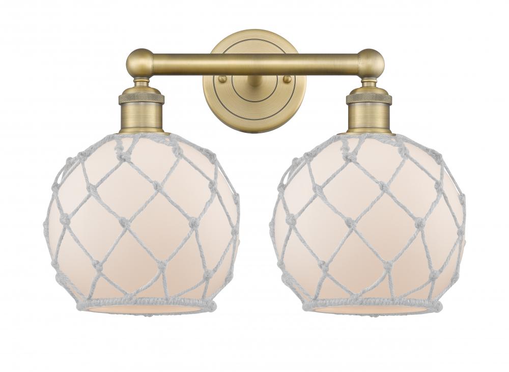 Farmhouse Rope - 2 Light - 17 inch - Brushed Brass - Bath Vanity Light