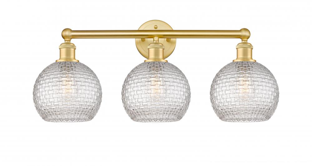 Athens - 3 Light - 26 inch - Satin Gold - Bath Vanity Light