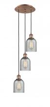 Innovations Lighting 113B-3P-AC-G257 - Caledonia - 3 Light - 12 inch - Antique Copper - Cord Hung - Multi Pendant