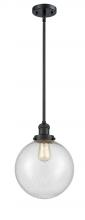 Innovations Lighting 201S-BK-G204-10-LED - Beacon - 1 Light - 10 inch - Matte Black - Stem Hung - Mini Pendant