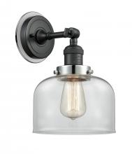 Innovations Lighting 203BK-BPPC-HRPC-G72 - Bell - 1 Light - 8 inch - Matte Black - Sconce