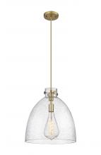 Innovations Lighting 410-1PL-BB-G412-16SDY - Newton Bell - 1 Light - 16 inch - Brushed Brass - Cord hung - Pendant