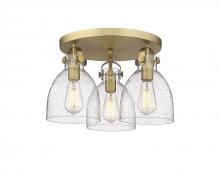 Innovations Lighting 410-3F-BB-G412-7SDY - Newton Bell - 3 Light - 18 inch - Brushed Brass - Flush Mount