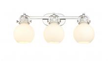 Innovations Lighting 410-3W-PN-G410-7WH - Newton Sphere - 3 Light - 27 inch - Polished Nickel - Bath Vanity Light