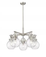 Innovations Lighting 410-5CR-SN-G410-7CL - Newton Sphere - 5 Light - 26 inch - Satin Nickel - Chandelier