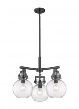 Innovations Lighting 411-3CR-BK-G410-7SDY - Newton Sphere - 3 Light - 21 inch - Matte Black - Pendant