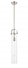 Innovations Lighting 413-1SS-SN-G413-1S-4CL - Pilaster - 1 Light - 4 inch Glass - Satin Nickel - Pendant