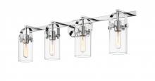 Innovations Lighting 423-4W-PC-G423-7CL - Pilaster II Cylinder - 4 Light - 35 inch - Polished Chrome - Bath Vanity Light