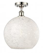 Innovations Lighting 516-1C-PN-G1216-12WM - White Mouchette - 1 Light - 12 inch - Polished Nickel - Semi-Flush Mount