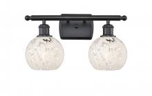 Innovations Lighting 516-2W-BK-G1216-6WM - White Mouchette - 2 Light - 16 inch - Matte Black - Bath Vanity Light