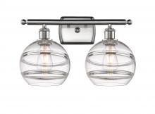 Innovations Lighting 516-2W-SN-G556-8CL - Rochester - 2 Light - 18 inch - Brushed Satin Nickel - Bath Vanity Light