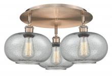 Innovations Lighting 516-3C-AC-G247 - Gorham - 3 Light - 21 inch - Antique Copper - Flush Mount