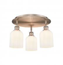 Innovations Lighting 516-3C-AC-G559-5GWH - Bridal Veil - 3 Light - 17 inch - Antique Copper - Flush Mount