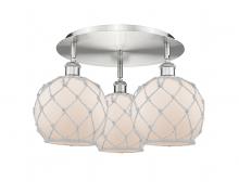 Innovations Lighting 516-3C-SN-G121-8RW - Farmhouse Rope - 3 Light - 20 inch - Satin Nickel - Flush Mount