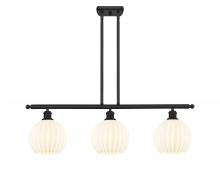 Innovations Lighting 516-3I-BK-G1217-8WV - White Venetian - 3 Light - 36 inch - Matte Black - Stem Hung - Island Light