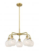 Innovations Lighting 516-5CR-BB-G1216-6WM - White Mouchette - 5 Light - 24 inch - Brushed Brass - Chandelier