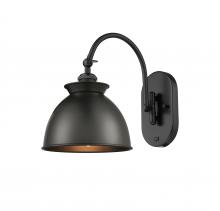 Innovations Lighting 518-1W-BK-M14-BK - Adirondack - 1 Light - 8 inch - Matte Black - Sconce