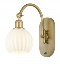 Innovations Lighting 518-1W-SG-G1217-6WV - White Venetian - 1 Light - 6 inch - Satin Gold - Sconce