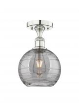 Innovations Lighting 616-1F-PN-G1213-8SM - Athens Deco Swirl - 1 Light - 8 inch - Polished Nickel - Semi-Flush Mount