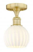 Innovations Lighting 616-1F-SG-G1217-6WV - White Venetian - 1 Light - 6 inch - Satin Gold - Semi-Flush Mount