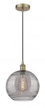 Innovations Lighting 616-1P-AB-G1213-12SM - Athens Deco Swirl - 1 Light - 12 inch - Antique Brass - Cord hung - Mini Pendant