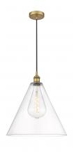 Innovations Lighting 616-1P-BB-GBC-162 - Berkshire - 1 Light - 16 inch - Brushed Brass - Cord hung - Pendant