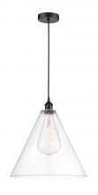 Innovations Lighting 616-1P-BK-GBC-162 - Berkshire - 1 Light - 16 inch - Matte Black - Cord hung - Pendant