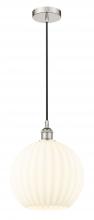 Innovations Lighting 616-1P-PN-G1217-12WV - White Venetian - 1 Light - 12 inch - Polished Nickel - Cord Hung - Mini Pendant