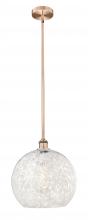 Innovations Lighting 616-1S-AC-G1216-14WM - White Mouchette - 1 Light - 14 inch - Antique Copper - Stem Hung - Pendant