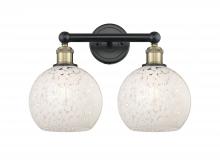 Innovations Lighting 616-2W-BAB-G1216-8WM - White Mouchette - 2 Light - 17 inch - Black Antique Brass - Bath Vanity Light