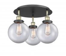 Innovations Lighting 916-3C-BAB-G202-8 - Whitney - 3 Light - 20 inch - Black Antique Brass - Flush Mount