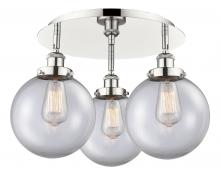 Innovations Lighting 916-3C-PN-G202-8 - Whitney - 3 Light - 20 inch - Polished Nickel - Flush Mount