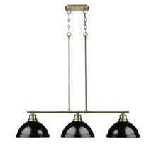 Golden 3602-3LP AB-BK - 3 Light Linear Pendant