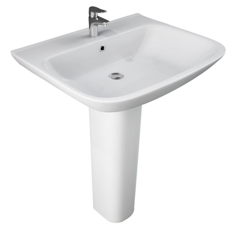 Eden 650 Pedestal Lavatory8&apos;&apos; Widespread, White