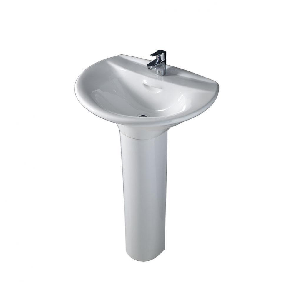 Venice 650 Pedestal Lavatory8&apos;&apos; Widespread, White