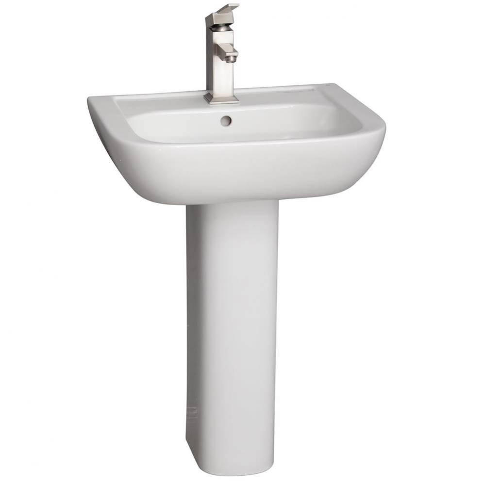 Caroline 550 Pedestal LavatoryWhite-1 hole