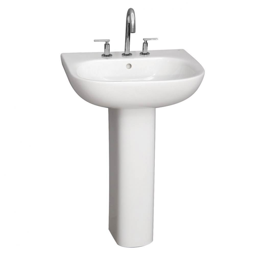 Tonique 450 Pedestal Lavatory,White-8&apos;&apos; Widespread