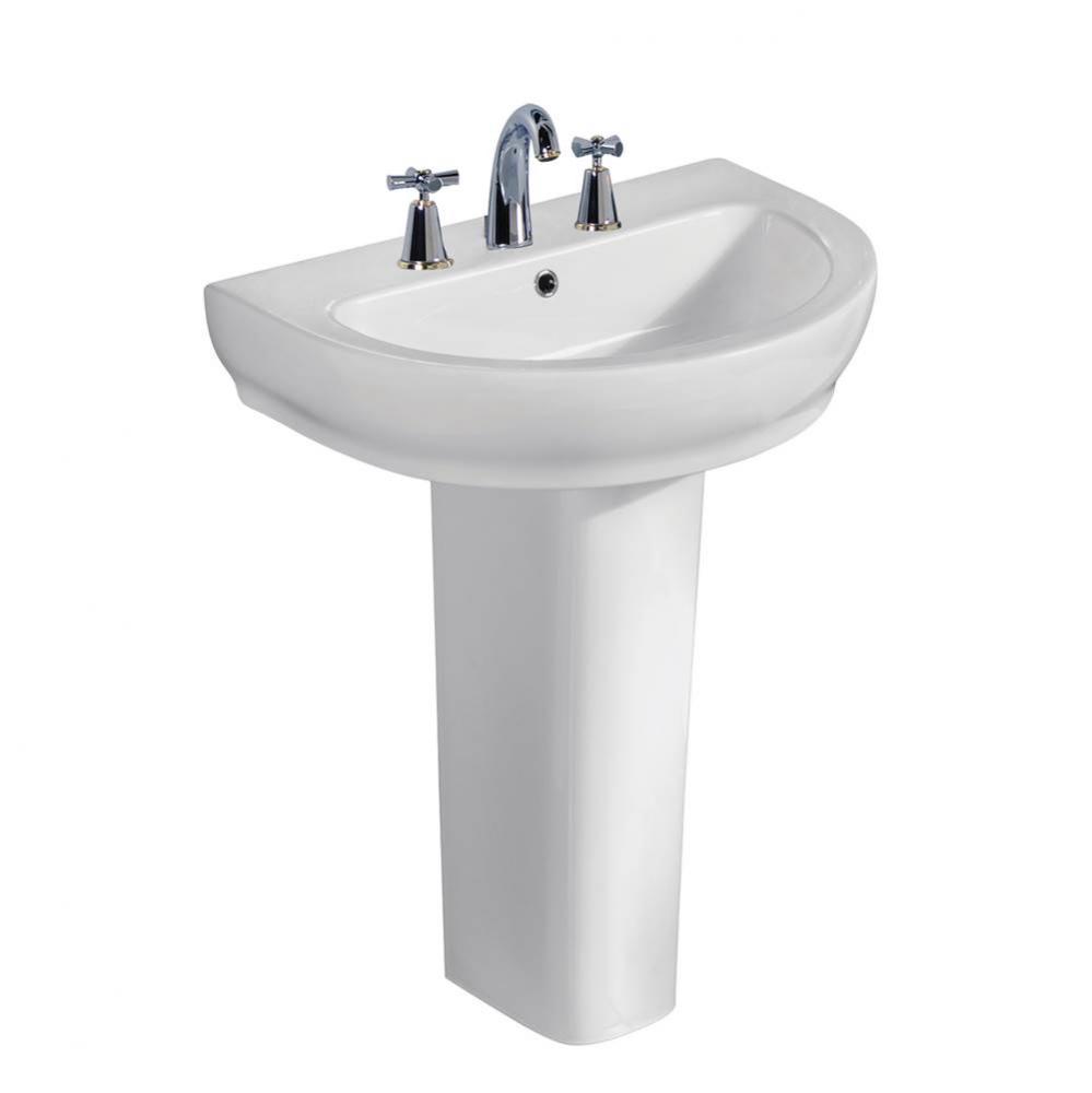 Harmony 800 Pedestal Lavatory,White-8&apos;&apos; Widespread