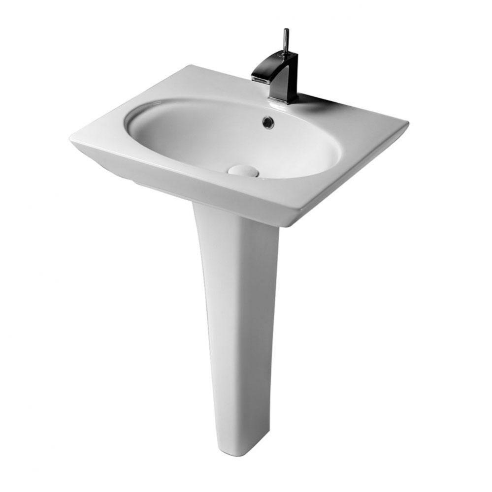 Opulence 23&apos;&apos; Ped Lav, OvalBowl,1-hole, White