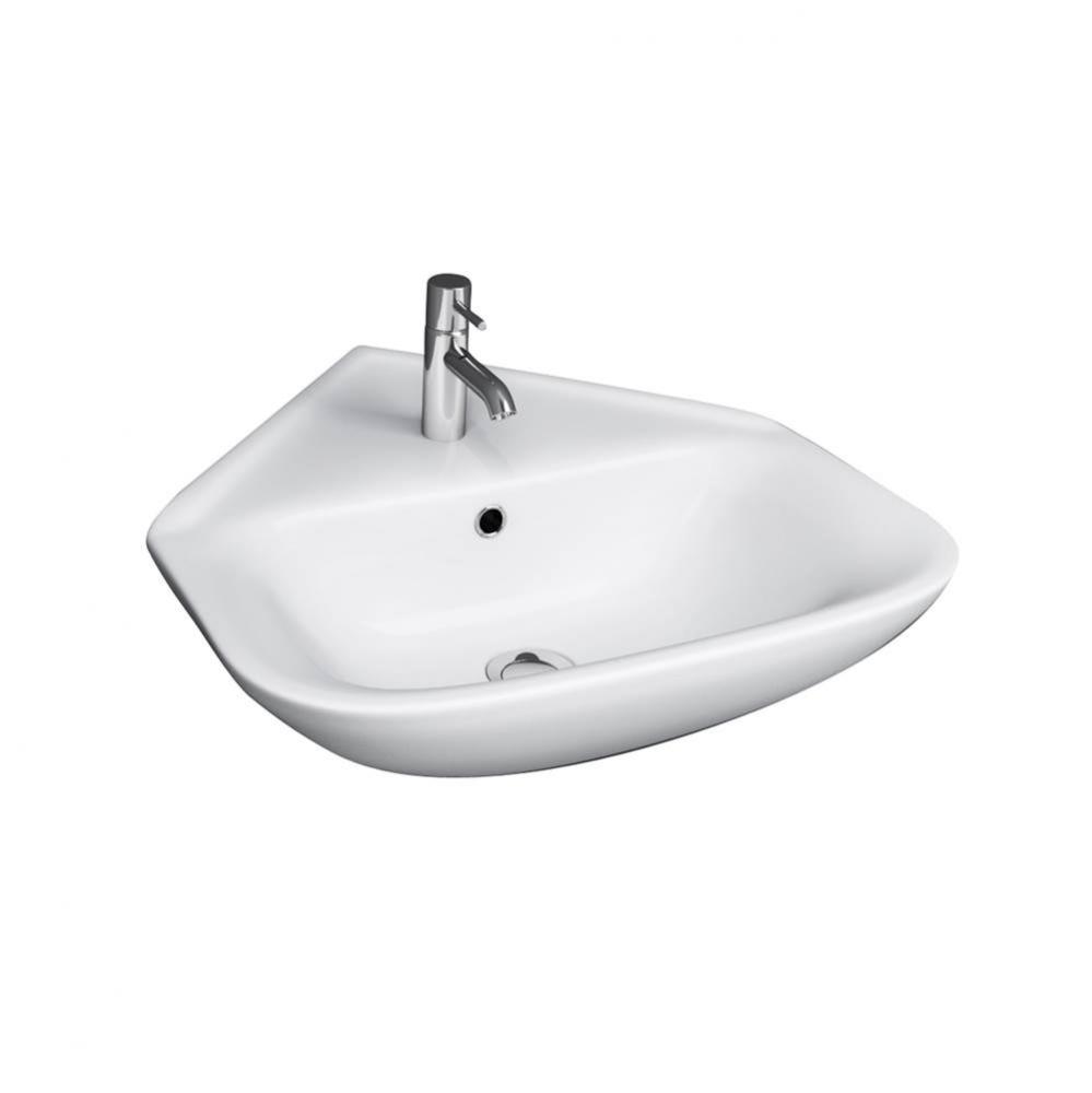 Eden Corner Wall Hung Basin1-Hole, White