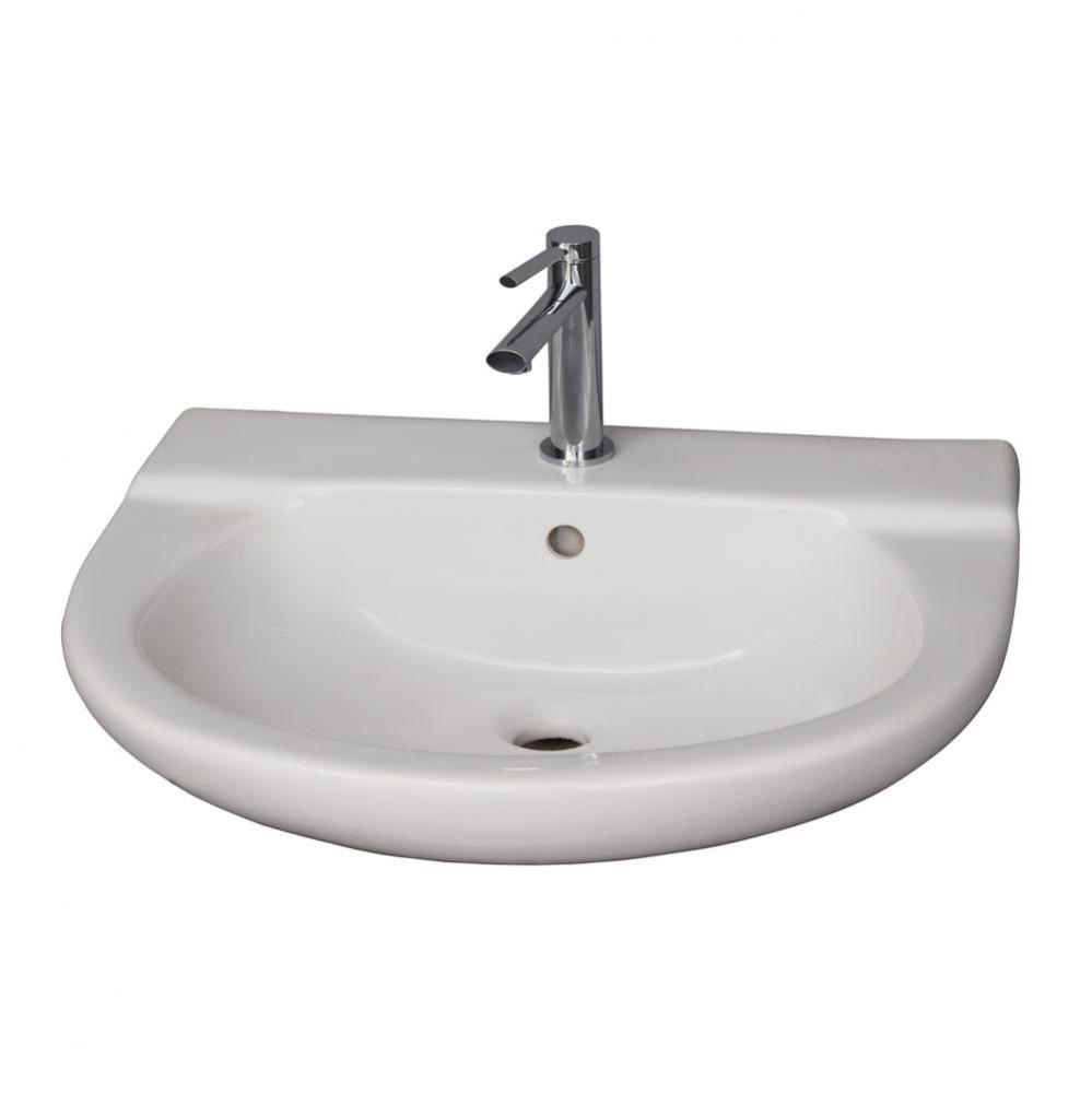 Jayden Wall-Hung Basin1 Hole, White