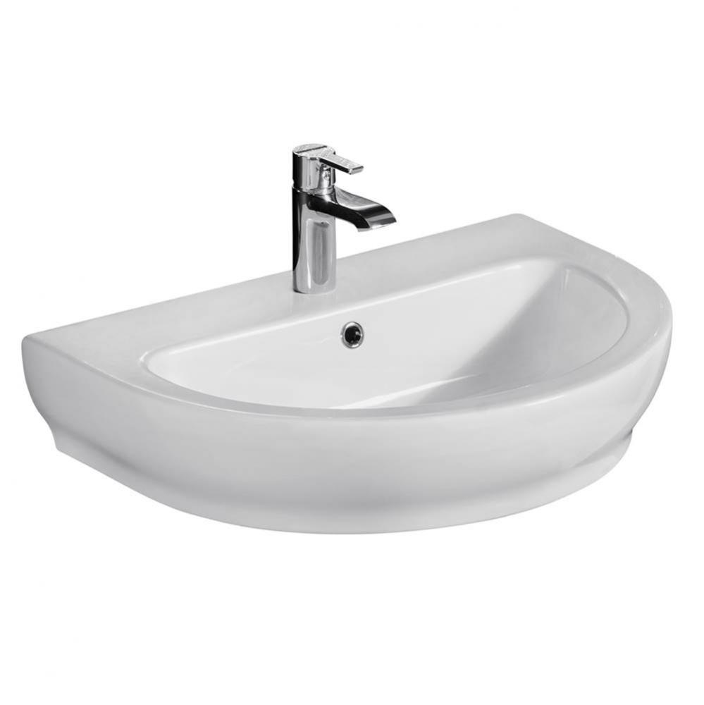 Harmony 650 Wall-Hung Basin,White-1 hole