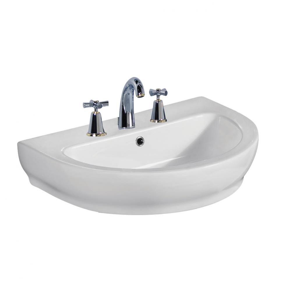 Harmony 650 Wall-Hung Basin,White-8&apos;&apos; Widespread