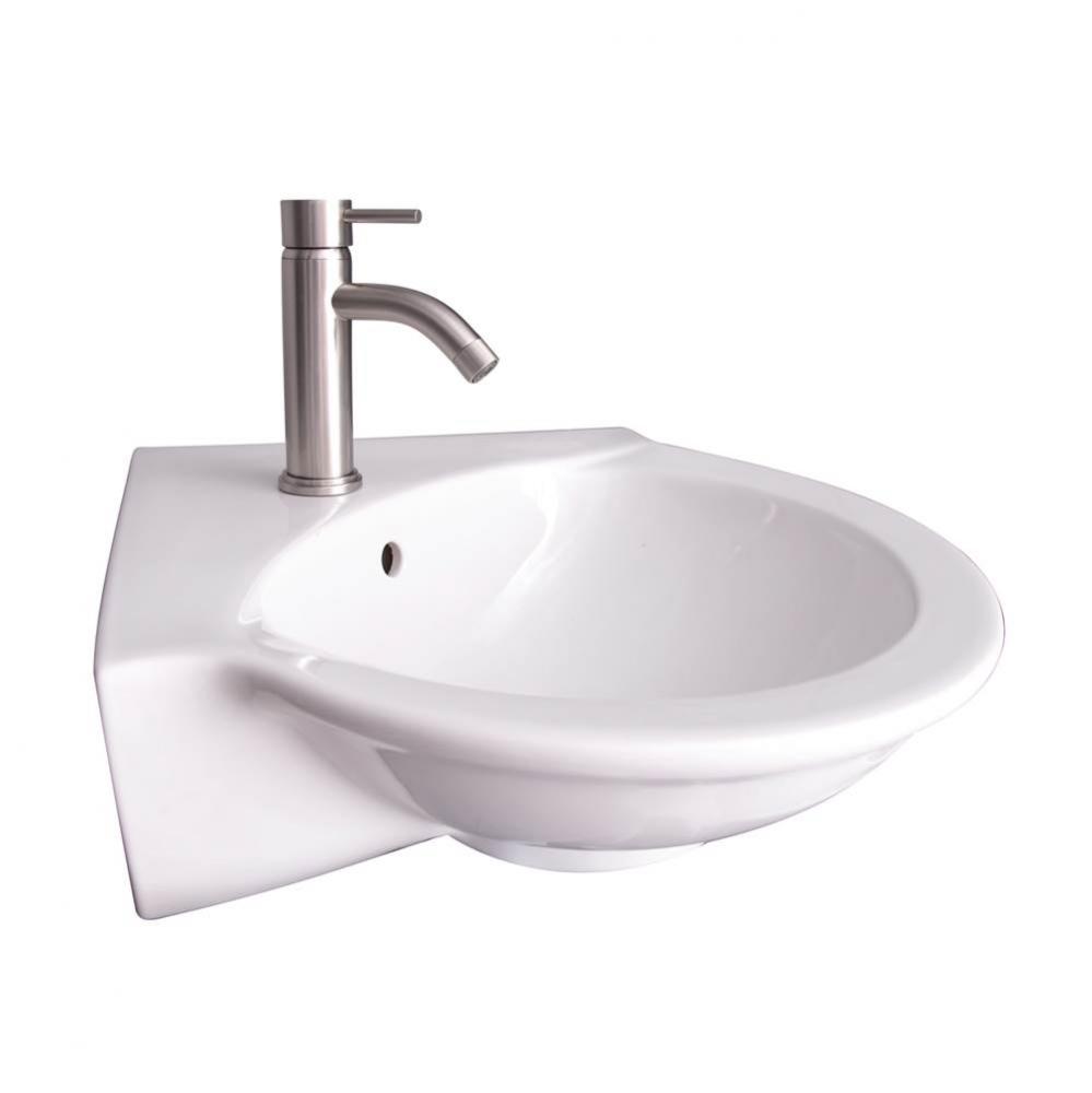 Evolution Corner Wall HungBasin, 8&apos;&apos; WS, White